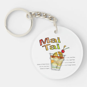 MAI TAI COCKTAIL RECIPE ART KEYCHAIN