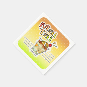 MAI TAI COCKTAIL RECIPE ART NAPKIN