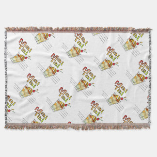 MAI TAI COCKTAIL RECIPE ART THROW BLANKET