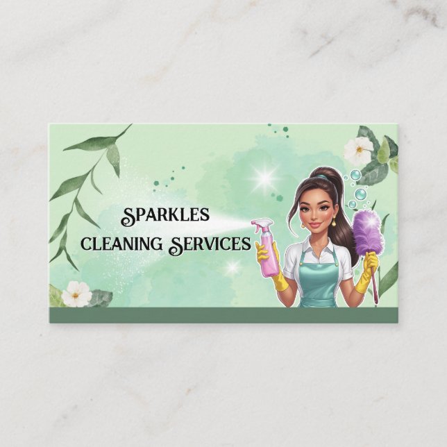 Maid Cleaning Card Professional Cleaning Services (Front)
