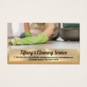 Maid Cleaning Floor   Gold Metallic
