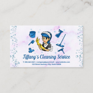 Maid Cleaning   Home Services   Bubbles Business Card