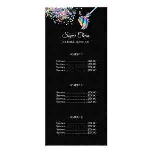 Maid Cleaning House Holographic Price List Rack Ca Rack Card