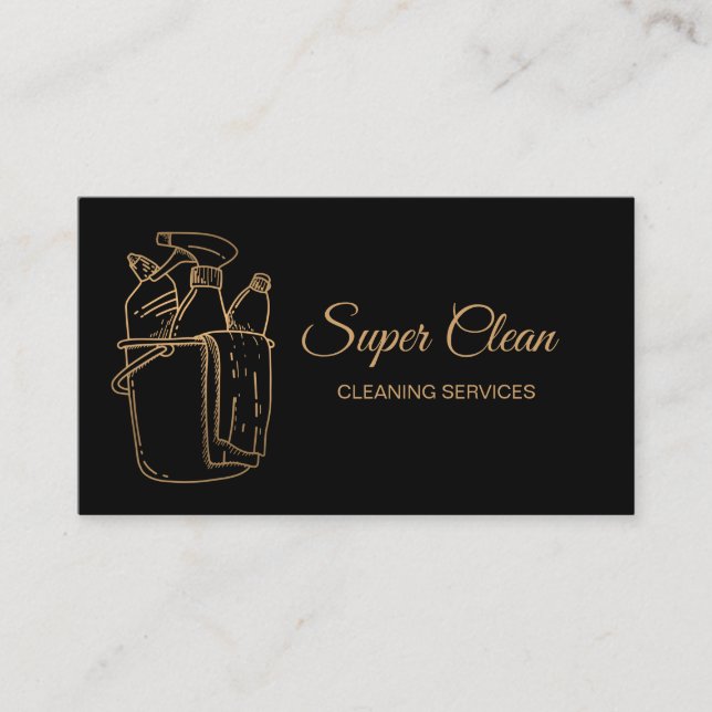 Maid Cleaning House professional Cleaning Services Business Card (Front)