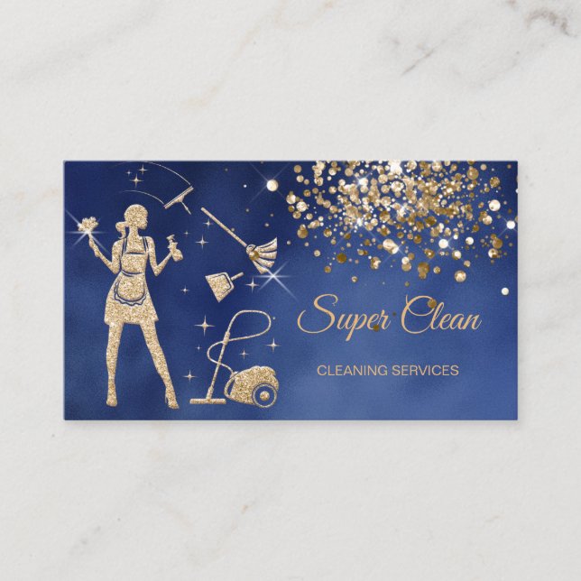 Maid Cleaning House professional Cleaning Services Business Card (Front)