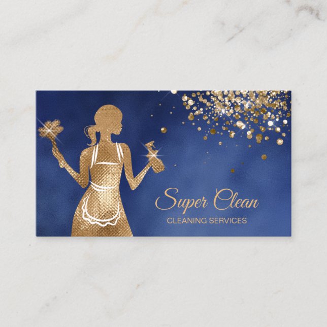 Maid Cleaning House professional Cleaning Services Business Card (Front)
