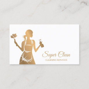 Maid Cleaning House professional Cleaning Services Business Card