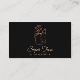 Maid Cleaning House professional Cleaning Services Business Card