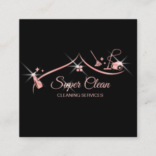Maid Cleaning House professional Cleaning Services Square Business Card
