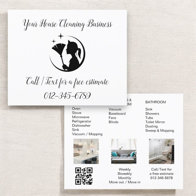 Maid Cleaning House QR Code Sparkling Business Flyer (Creator Uploaded)