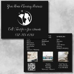 Maid Cleaning House QR Code Sparkling Business Flyer<br><div class="desc">Maid Cleaning Service" business card featuring a QR code for convenient service access. Sparkling,  efficient design perfect for connecting clients directly with booking,  information,  and contact options through a quick scan.</div>