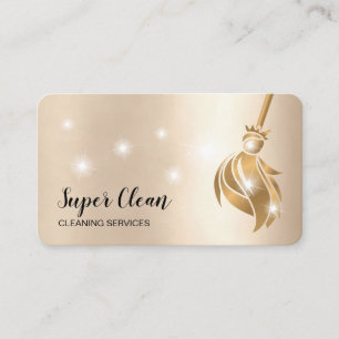 Maid Cleaning House Sparkling gold Business Card