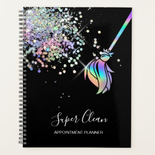 Maid Cleaning House Sparkling Holograph Business C Planner