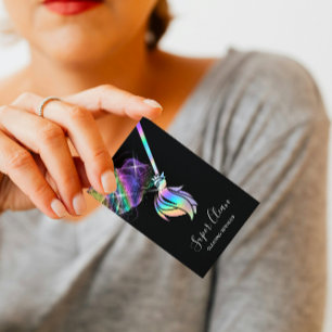 Maid Cleaning House Sparkling Holograph Business Card