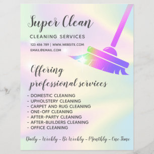 Maid Cleaning House Sparkling Holographic Flyer