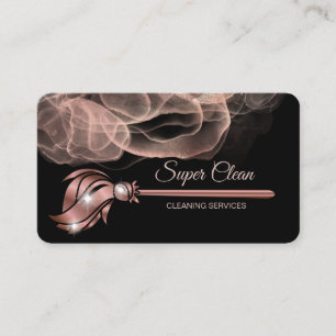 Maid Cleaning House Sparkling rose gold Business C Card