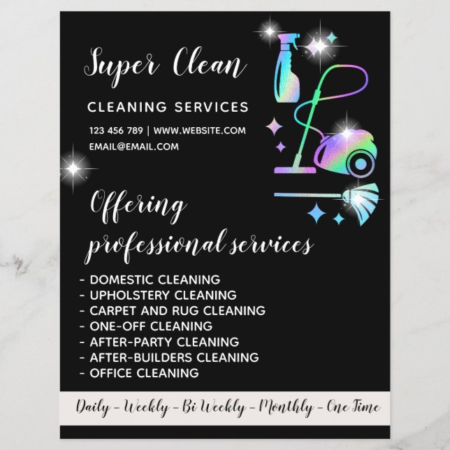 Maid Cleaning House Sparkling Rose Gold Flyer (Front)