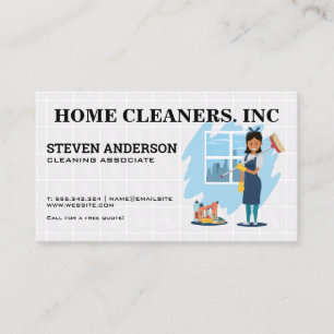 Maid Cleaning Household  Business Card