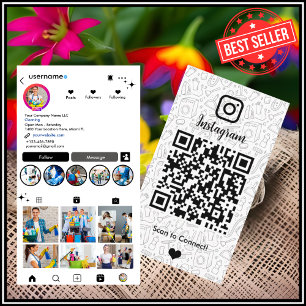 Maid Cleaning Instagram White Housekeeping QR Code Business Card