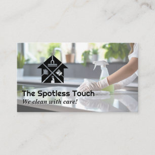 Maid Cleaning Kitchen   House Keeping Icons Business Card