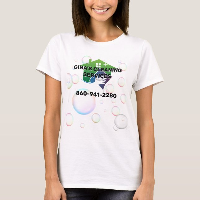 Maid | Cleaning Service Logo | Bubbles T-Shirt (Front)