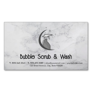 Maid Cleaning Service   Spray Bottle Logo Magnetic Business Card