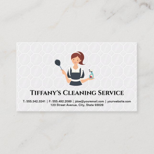 Maid | Cleaning Service | Tiles  Business Card (Front)