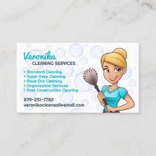 Maid Cleaning Services Business Card