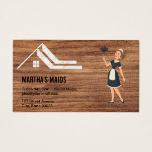 Maid Cleaning Services   Wood Background