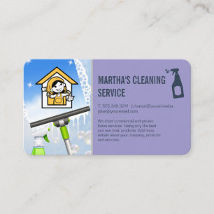Maid Cleaning   Squeegee and Soap Business Card