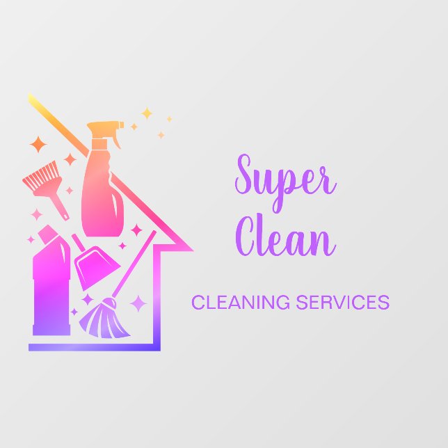 Maid House Cleaning Housekeeping Holograph Window Cling (Sheet)