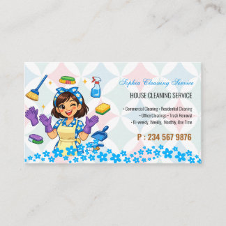 Maid House Cleaning Service Business Card