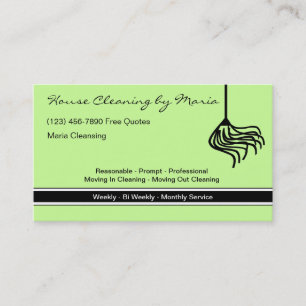 Maid Housekeeper Business Cards