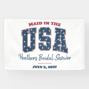 Maid in the USA, Stars, Stripes Bridal Shower Banner