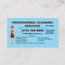 Maid Janitorial Lady Business Card House Cleaning