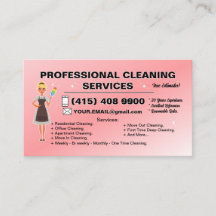 Maid Janitorial Lady Business Card House Cleaning 