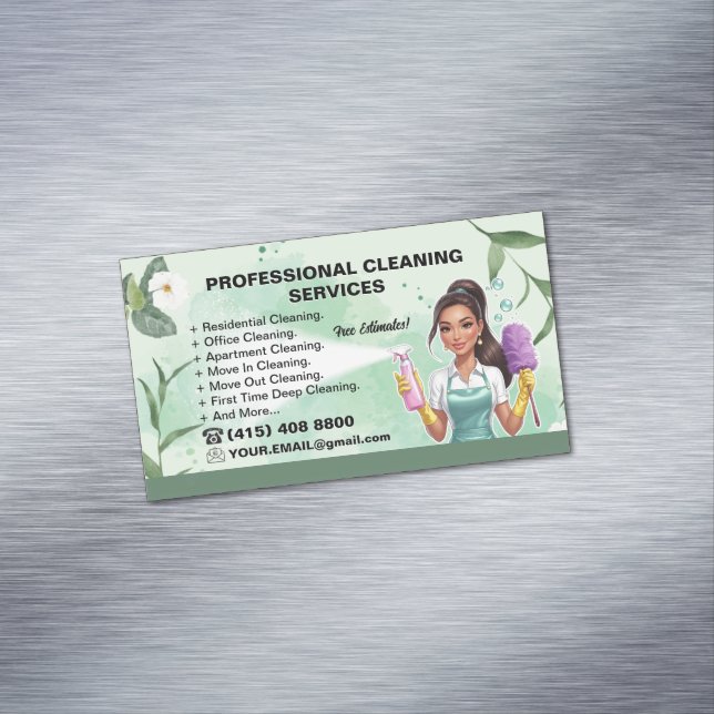 Maid Janitorial Lady Business Card House Cleaning  (In Situ)