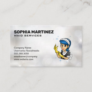 Maid Logo   Sparkly Background Business Card