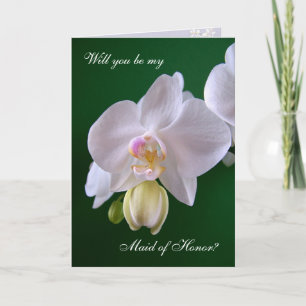 Maid of Honor. Carte de fleurs d'orchidée