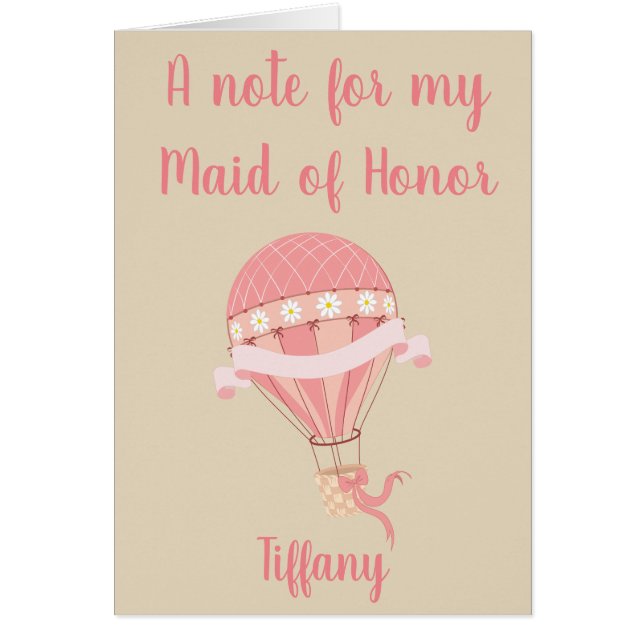 Maid of Honor Merci de noter une montgolfière (Devant)