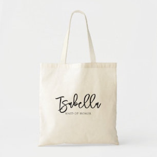 Maid Of Honor   Minimalist Script Bachelorette Tote Bag