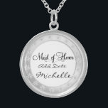 MAID of HONOR Silver Necklace For Bridal Party Gif<br><div class="desc">Perfect gift for your Bridal Party MAID OF HONOR This beautiful Pendant is a perfect piece to accent any outfit and they can wear it forever..Daisy designs flow beautiful for this gorgeous piece. Great SPECIAL GIFT FOR YOUR MAID OF HONOR in Your Bridal Party comes in Sterling or Plated OR...</div>