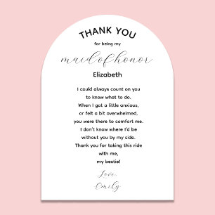 Maid of Honor Thank You Poem from Bride Acrylic Invitations