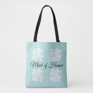 Maid of Honor Turquoise and White Floral Sac fourr