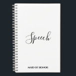 Maid of Honor Wedding Speech Notebook<br><div class="desc">Maid of Honor Wedding Speech Notebook</div>