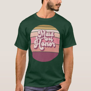 Maid of HonorBachelorette, Hen Night Retro Vintage T-Shirt