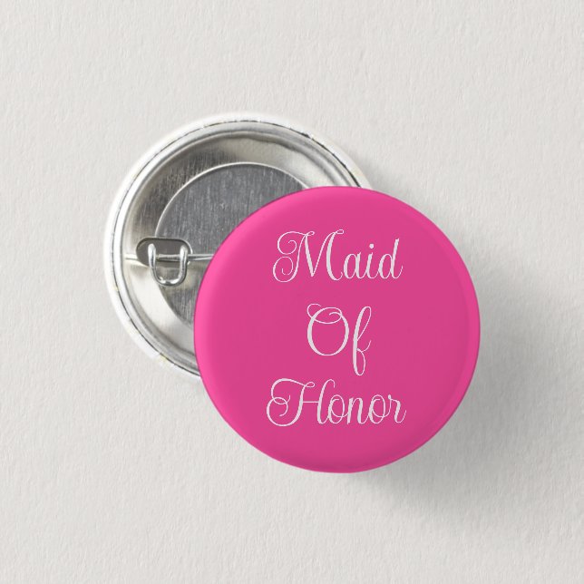 Maid Of Honour  1 Inch Round Button (Front & Back)