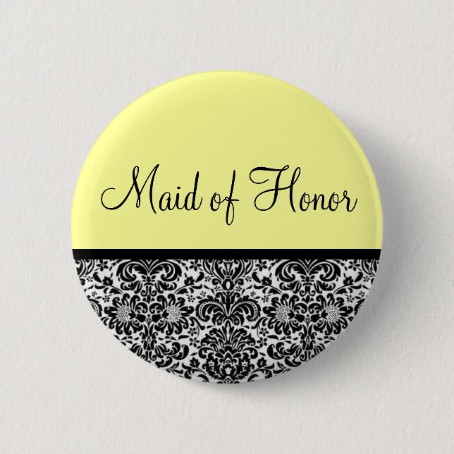 Maid of Honour 2 Inch Round Button (Front)