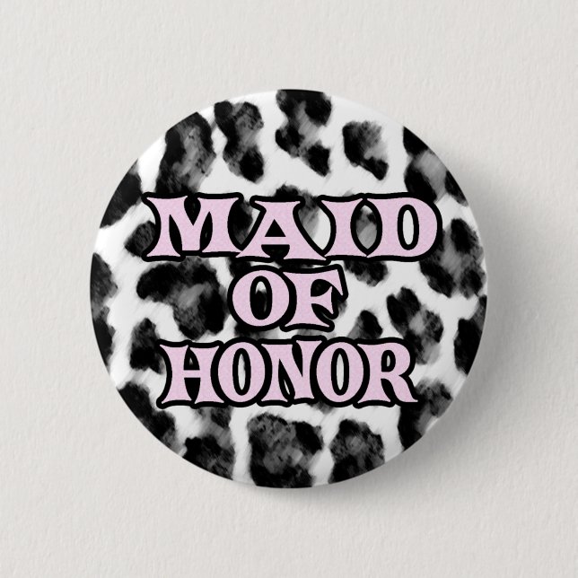 Maid of Honour 2 Inch Round Button (Front)