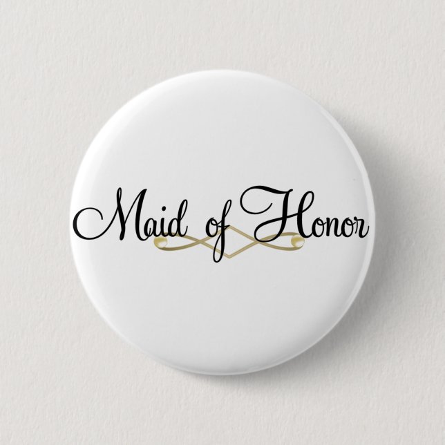 Maid Of Honour 2 Inch Round Button (Front)